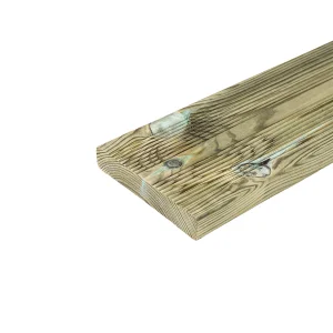 Terases dēlis, impregnēts zaļš UC3, Priede, AB, 27×145